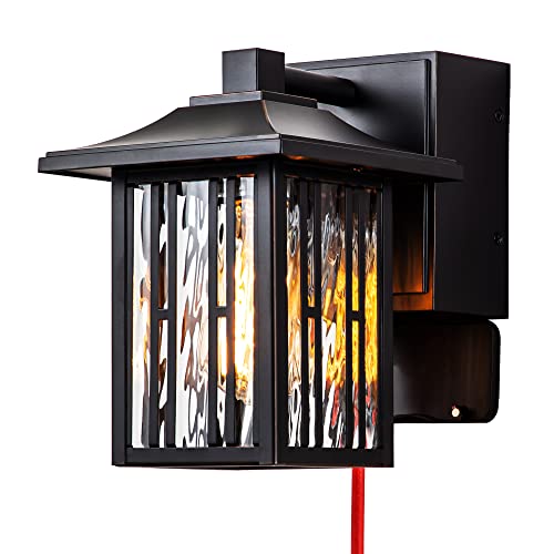 Outdoor Porch Lights with GFCI Outlet (1 Pack / With outlet)