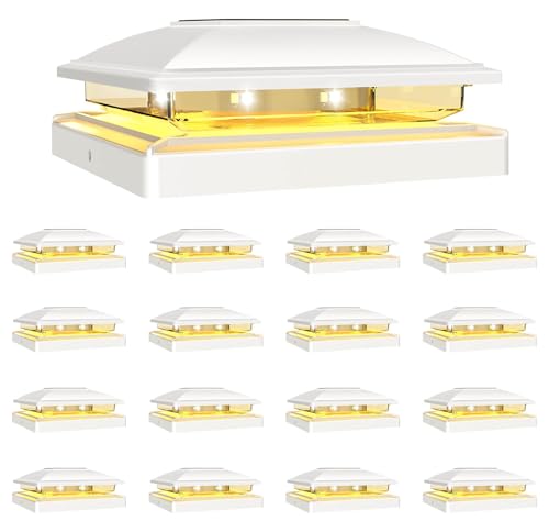 White Solar Post Cap Lights (Off-White / 16 Pack)