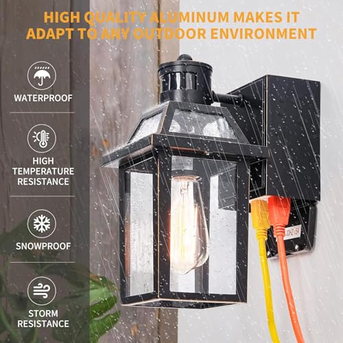 Porch Lights with GFCI Outlet Dusk to Dawn Outdoor Lighting