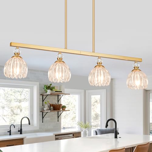 Gold Island Light for Kitchen (4-Light / Gold)
