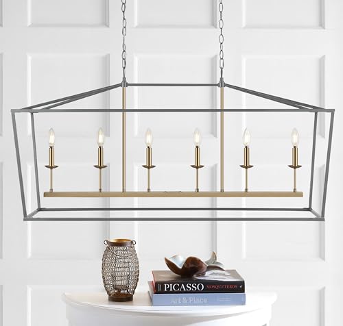 Pagoda 6 Light Pendant 49" Cage (Gray)