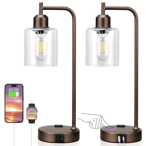 Industrial Touch Table Lamps Set of 2
