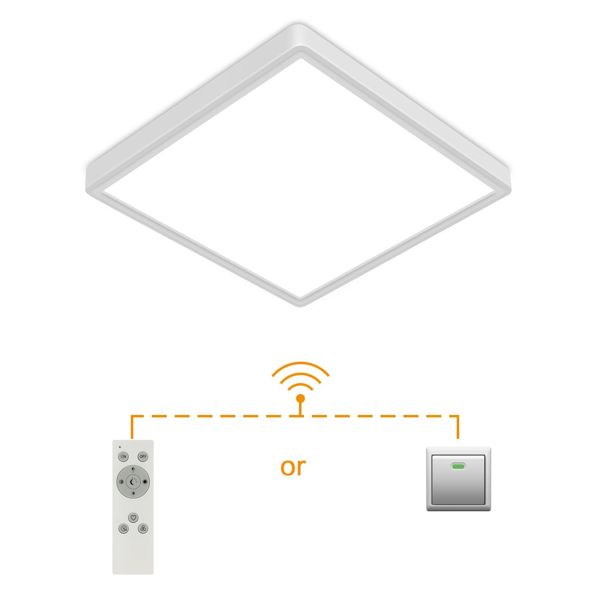 12 inch Dimmable LED Flush Mount Ceiling Light with Remote (1 Pack (Dimmable))