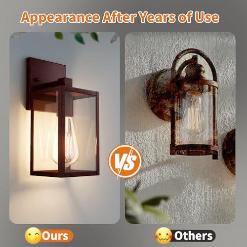 2 Pack Oil Rubbed Bronze Exterior Lighting Fixtures Wall Mount (Oil-Rubbed Bronze / 10.24'')