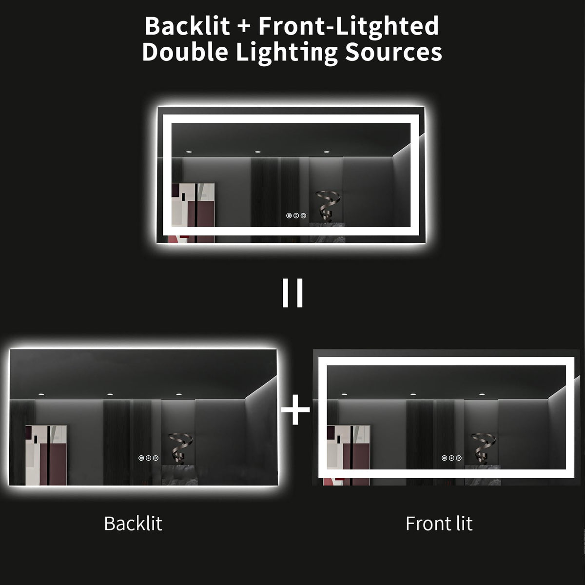 60"X36" LED Bathroom Mirror with Lights (Led / 36"L x 60"W)