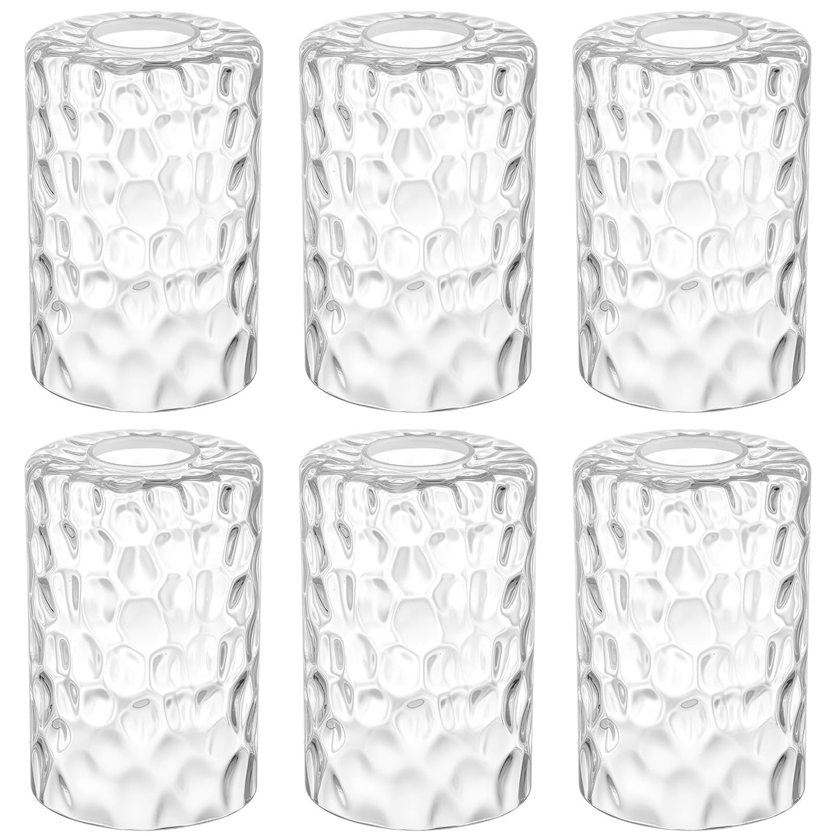 6 Pack Clear Hammered Glass Lamp Shade 1 (Clear / Hammered)