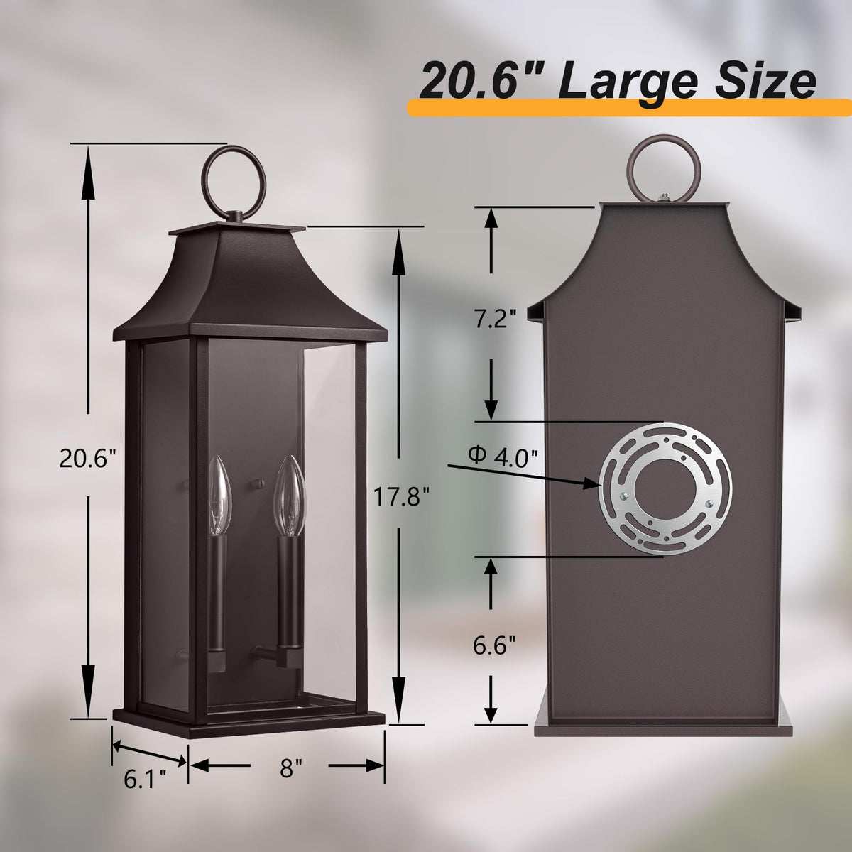 Dusk to Dawn Outdoor Wall Sconces 2 (Bronze / 20.6 inch)