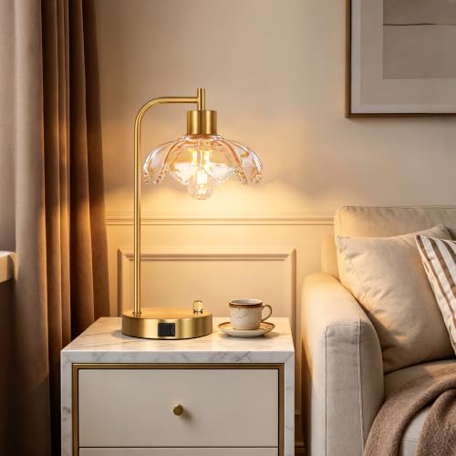 Glass Table Lamps Set of 2 (Gold&‎Champagne-2)