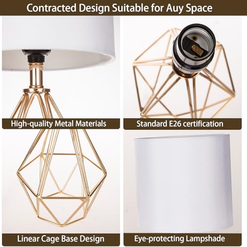 Small Gold Table Lamp Set of 2 (Gold 2 pack)