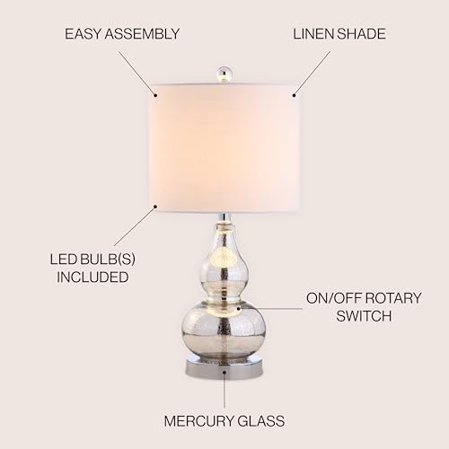 Anya Gourd Glass Table Lamp 20.5" (Single / Mercury Silver)