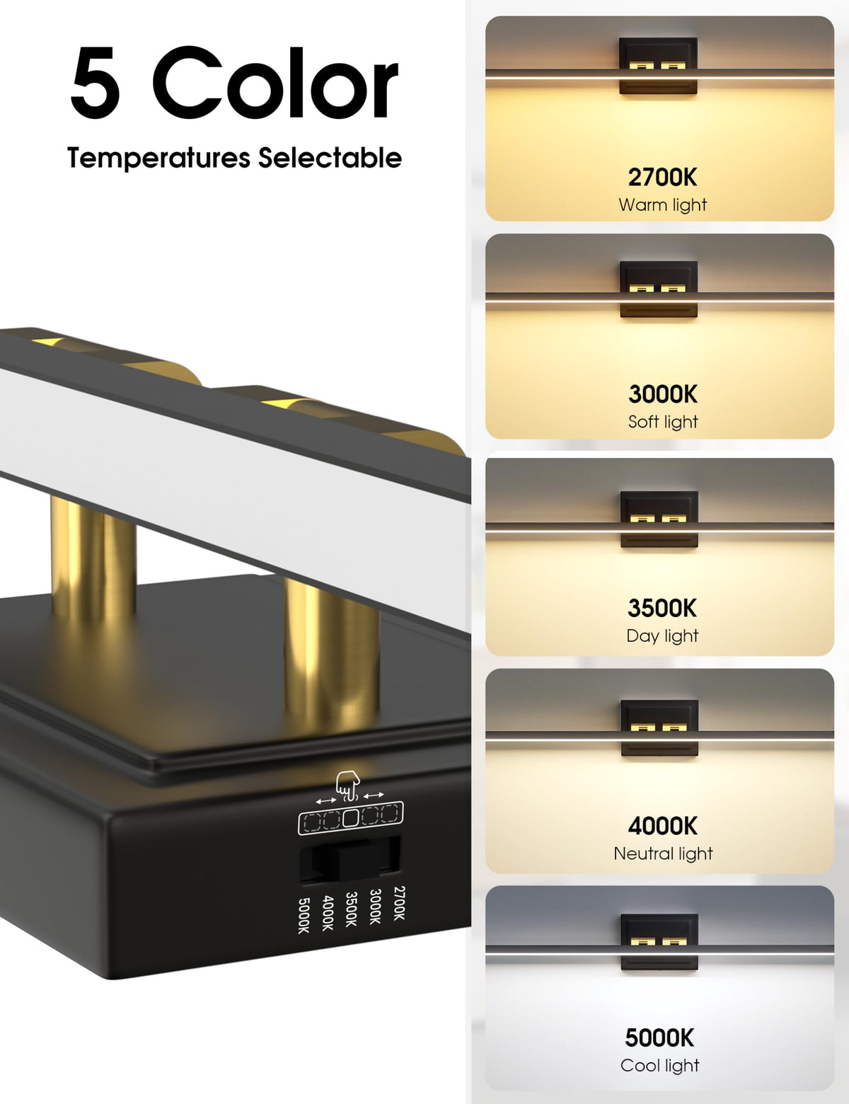 Modern Bathroom Vanity Light 48 inch (Black Gold / 48 inch)