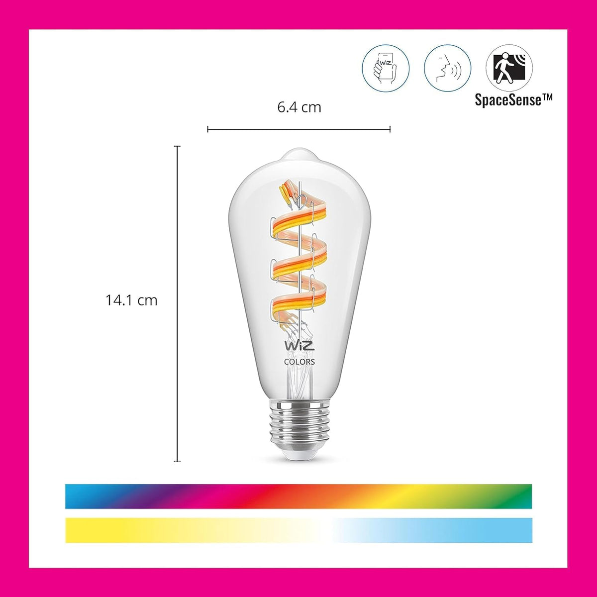WiZ Color ST19 Color Filament LED Smart Bulb (Color / 1 Pack)