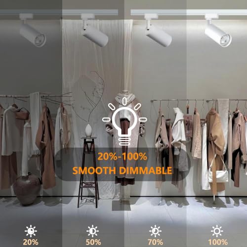 Plug in LED Track Lighting Kit 4000K Natural White 20W 2PCS White H Type