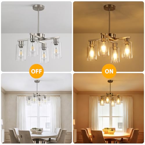 6 Light Black Modern Farmhouse Chandelier for Dining Room Light Fixtures Over Table