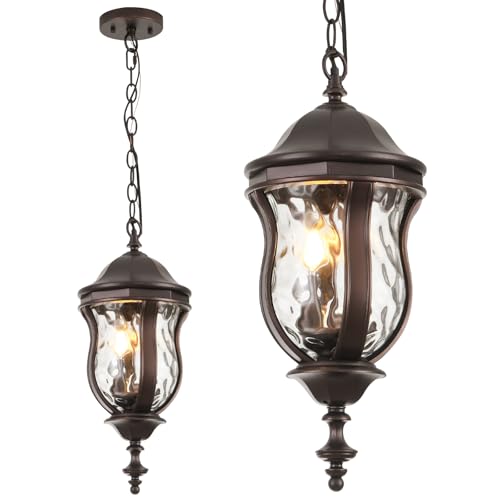 Large Outdoor Pendant Light Fixtures (Brown / 19.1 Inch)