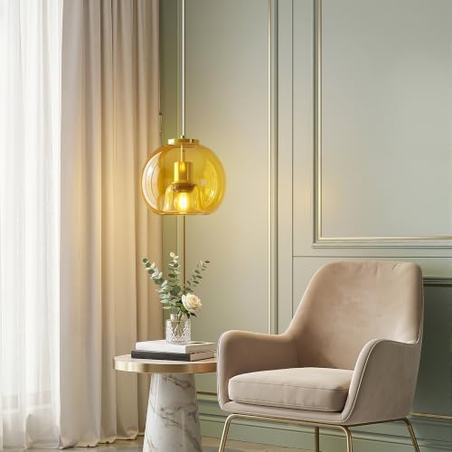 Yellow Glass Pendant Light Kitchen Island (Yellow(7.87 in) / 1-Pack)