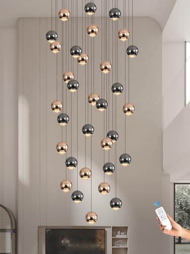 Farmhouse Crystal Chandelier (Ball 32-light / Black Gold)
