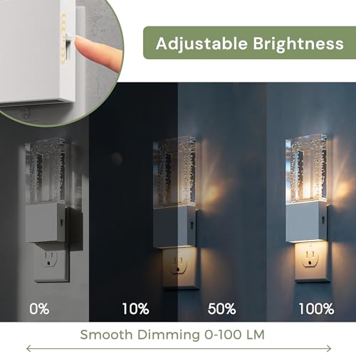 Night Light Foldable Night Lights Plug into Wall 2 Pack (White)
