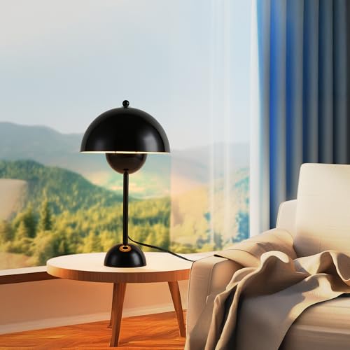 Creative Mid Century Modern Bud Table Lamp for Home&Office (Glossy Black)