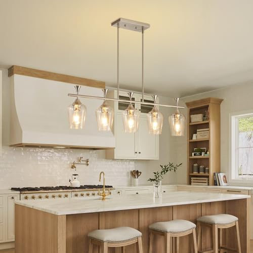 37" Dining Room Light Fixture (Brushed Nickel-37"(No Assembly Required) / 3-Light)