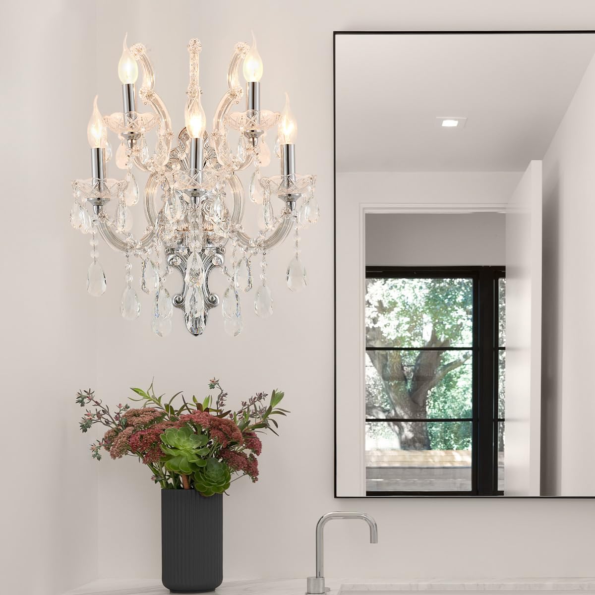 Large Modern Crystal Wall Sconce (YL6035C-5)