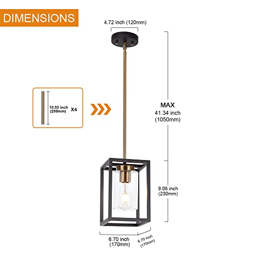 1 Light Mini Lantern Pendant Light (Brushed Brass / 1 Light)