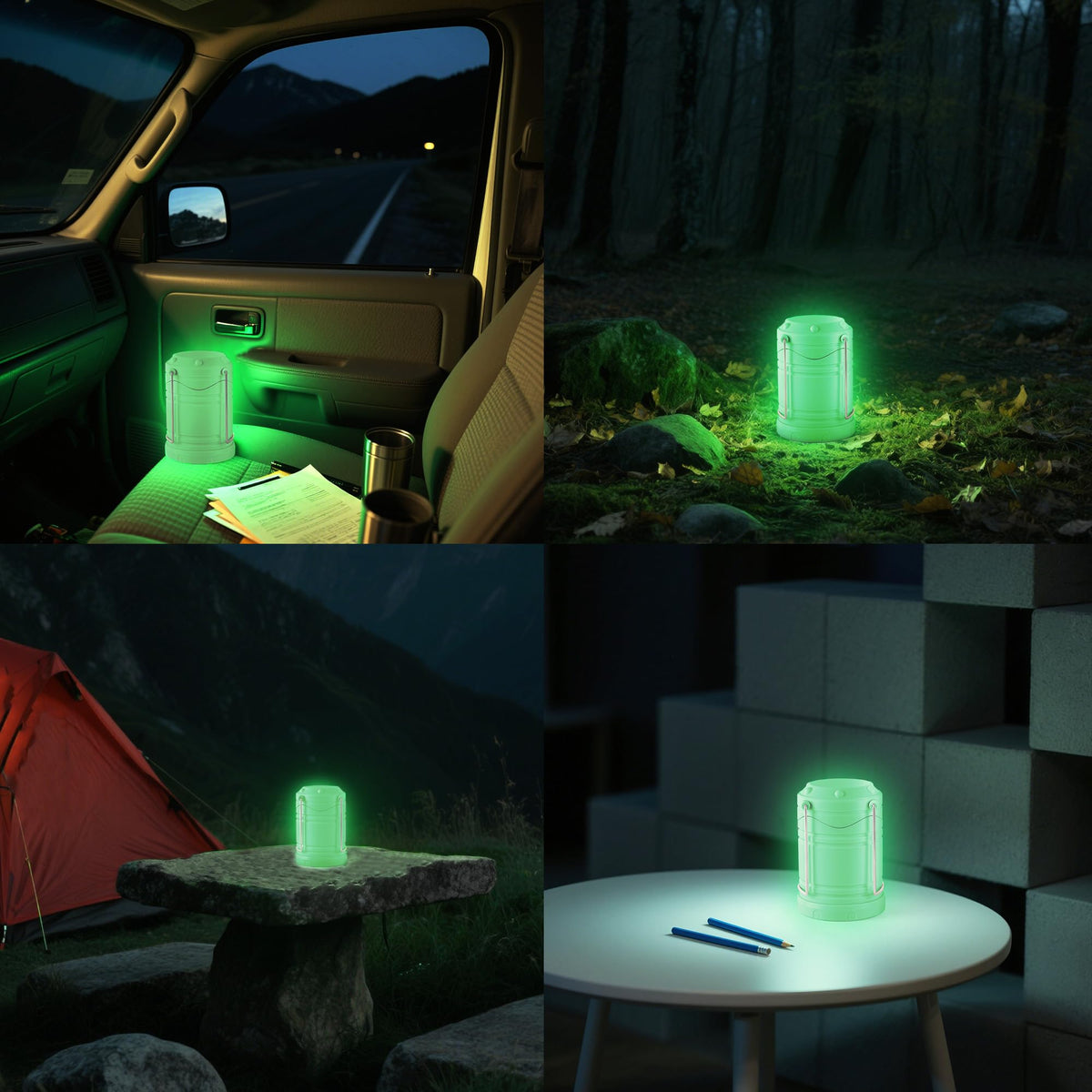LED Camping Lantern (White (Glow-in-the-Dark))