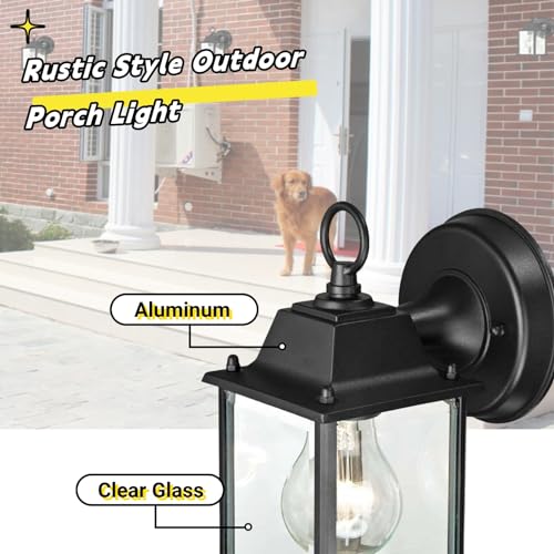 2 Packs Outdoor Wall Lantern (2 Pack / Black)