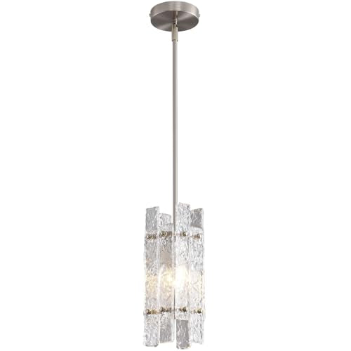 Brushed Nickel Crystal Pendant Light for Kitchen Island (Brushed Nickel / 1-Pack(Square))