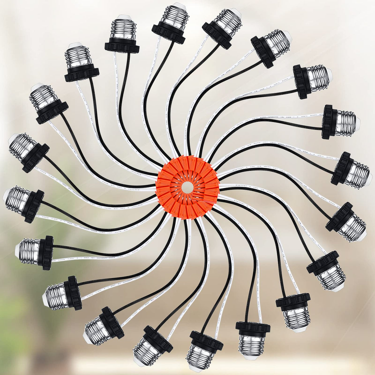 6 Pcs E26 Socket Adapter Medium Base Light Socket Pigtail