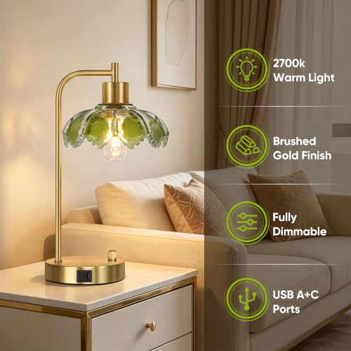 Industrial Touch Control Table Lamps with 2 USB Ports and AC Outlets