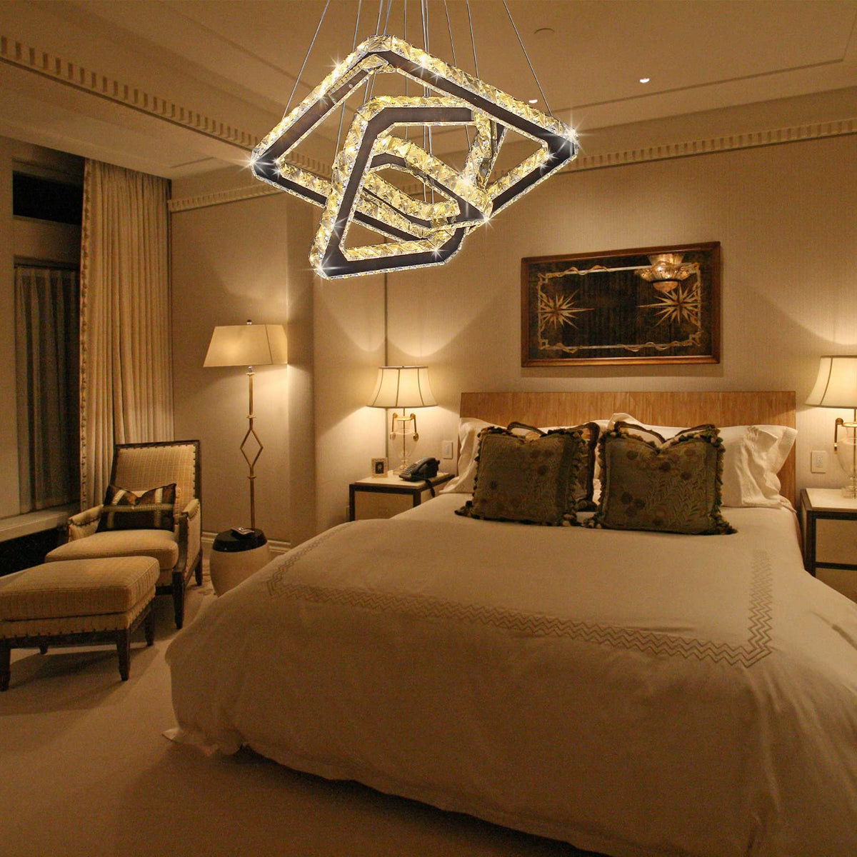 Modern Crystal Chandeliers LED Square Chandelier Pendant Lights Chandelier Pendant Light 8