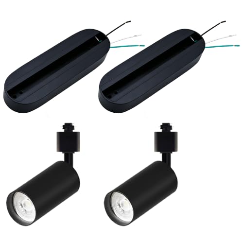 Mini Track Lighting Kit 3CCT 2PCS Black Flexible Space Saving (Black 3CCT / 2‑Light 0.6Ft Track Kit)