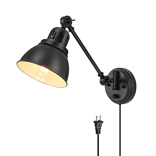 Plug in Wall Sconces (Black-1 PACK)