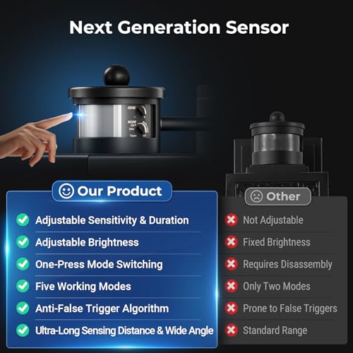 Large Motion Sensor Outdoor Light (Large Motion Sensor 1 Pack / Black)