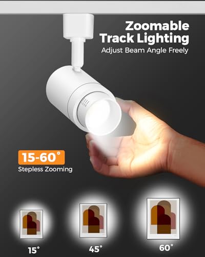 4 Pack Zoomable J Type Track Lighting Heads Dimmable (White / 4 Pack(J type))