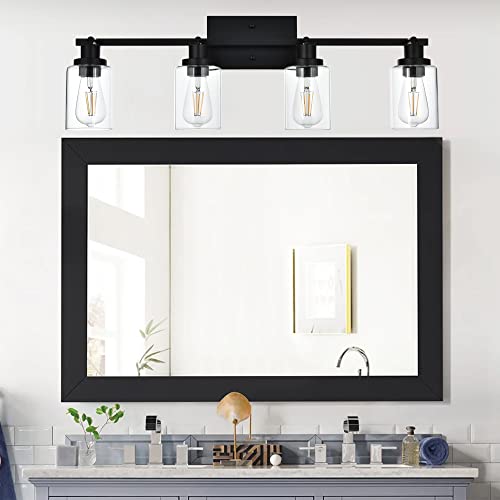 4 Light Track Lighting Kit 28.7 Inch Bathroom Light Fixtures (Black / 4-Light)
