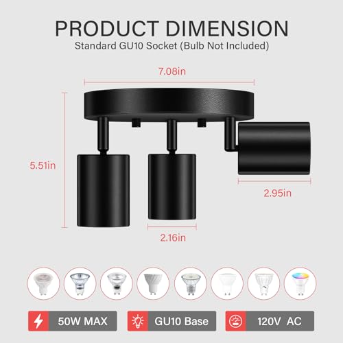 LED 3 Light Track Lighting Kit (Black)