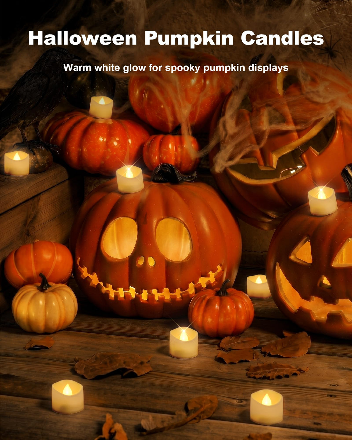 Flameless Tea Light Candles Battery Operated - 50 Pack, Warm White