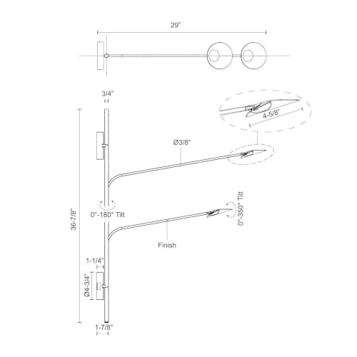 Rotaire 13W 2 LED Wall Sconce