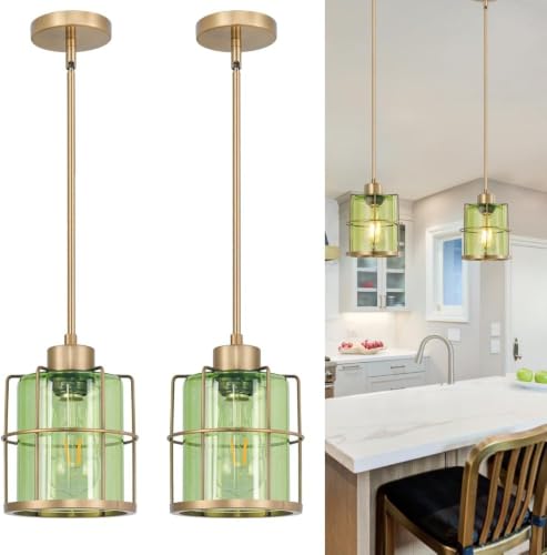 Wire Cage Pendant Light with Adjustable Cable Set of 2
