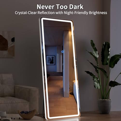 Full Length Mirror with LED Lights (Standing Mirror-rectangular / 68"L x 26"W)