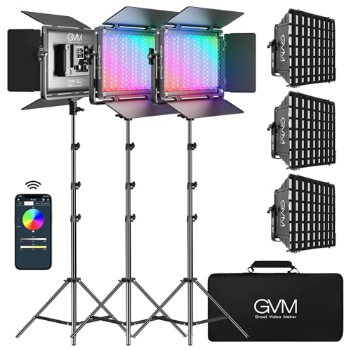 GVM 1300D RGB Video Light Kit with Softbox & Stands (SET2)