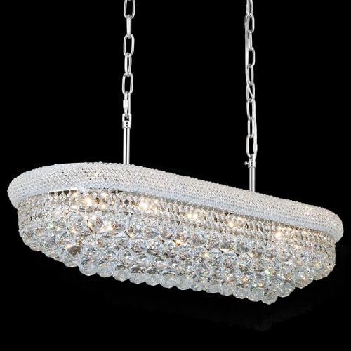 Chrome Crystal Chandeliers for Dining Room (Chrome / L35.4'' - 11Lights)