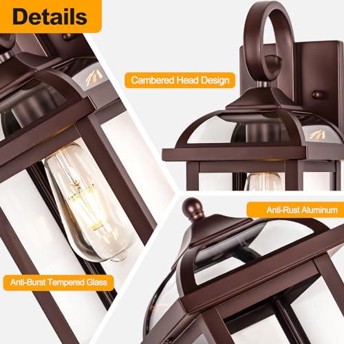 18” Outdoor Light Fixtures Oil Rubbed Bronze Enclosed Bottom (Oil-Rubbed Bronze / Without Sensor)
