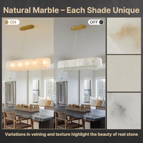 39" Rectangular Alabaster Chandelier (39" Rectangular)