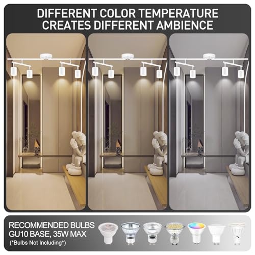 Track Lighting Fixtures Ceiling LED (White / 30" 4 Light Track Light)