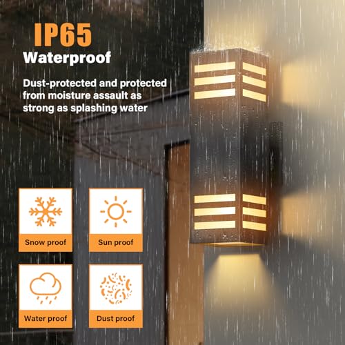 Outdoor Wall Lights (2 Pack / 3 Layer)
