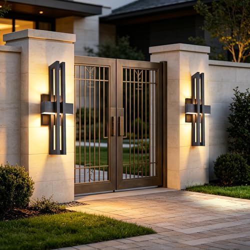 23 INCH Modern Outdoor Wall Light (2Pack Large 23"H Textured Black)