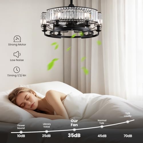 Modern Ceiling Fan with Light for Dining Living Room Bedroom Kitchen